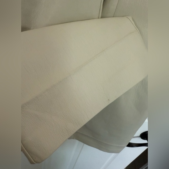 Women's Babaton Faux leather Cream Pants size 8 - Picture 3 of 7